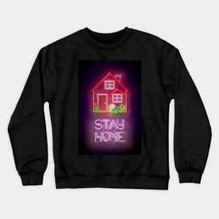 House, Red Roof and Flowerbed and Inscription Crewneck Sweatshirt